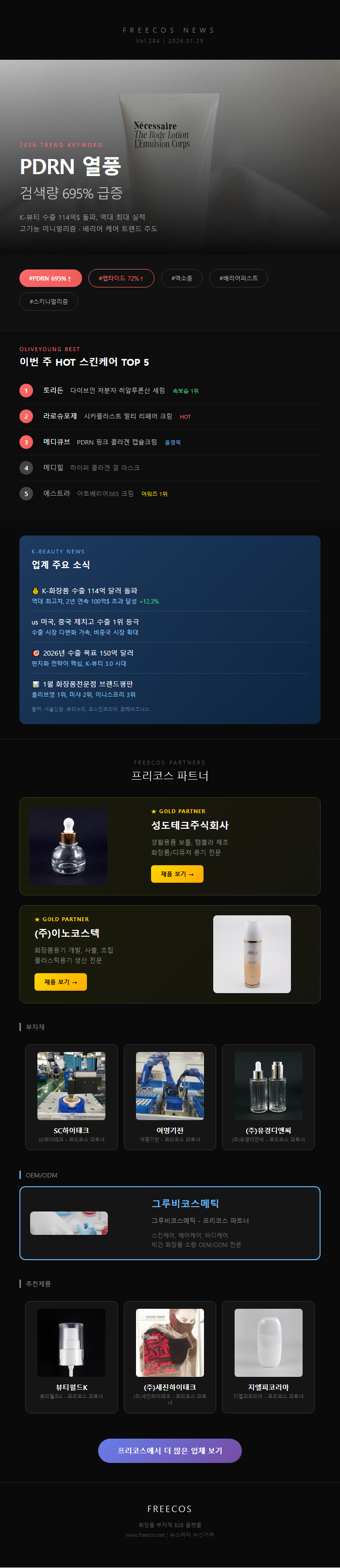 [FREECOS NEWS 284호] PDRN 열풍, 검색량 574% 급증